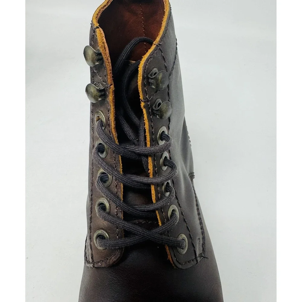 Patina Brown Leather Lace Up Boots | Made in Mexico Men's‎ Size 7/40 NWOB